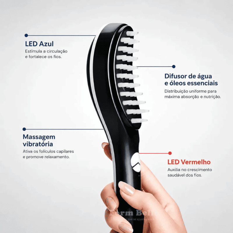 Escova Massageadora BelleHair™ - Crescimento Capilar Intensivo + Brinde