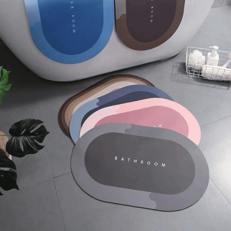 Tapete de Banheiro Premium HydraMat™ – Tecnologia 4 Camadas com Secagem Instantânea
