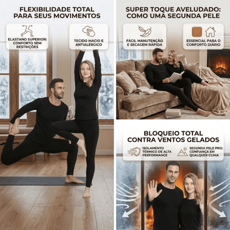 ThermoFlex™ – Segunda Pele Térmica Peluciada Premium - Menos Frio, Mais Conforto