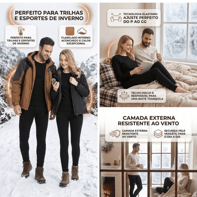 ThermoFlex™ – Segunda Pele Térmica Peluciada Premium - Menos Frio, Mais Conforto