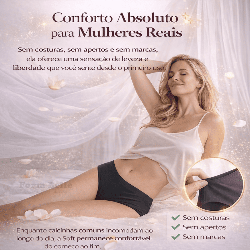 Kit 5 Calcinhas Soft Premium Invisíveis Sem Costura – Conforto Que Não Marca o Corpo