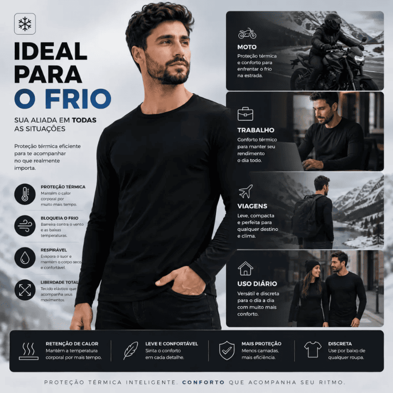 ThermoFlex™ – Segunda Pele Térmica Peluciada Premium - Menos Frio, Mais Conforto