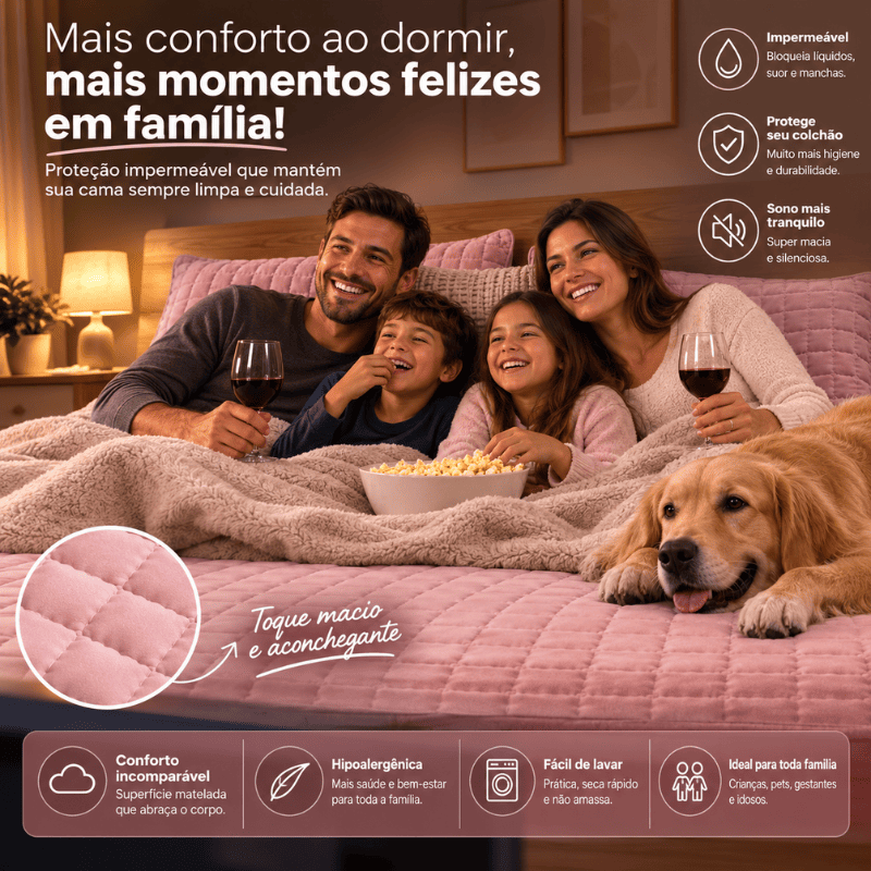 Capa para Colchão Impermeável UltraProtect™ | Proteção Completa Contra Líquidos e Manchas