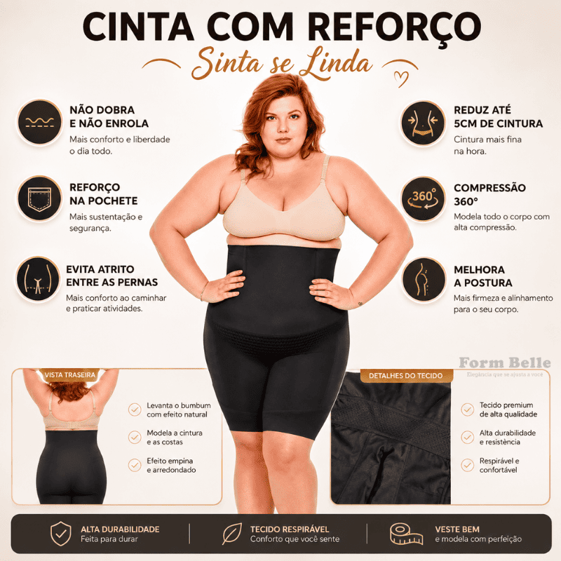 FormCurve™ Short Modelador 4D – Cintura Definida e Curvas Valorizadas