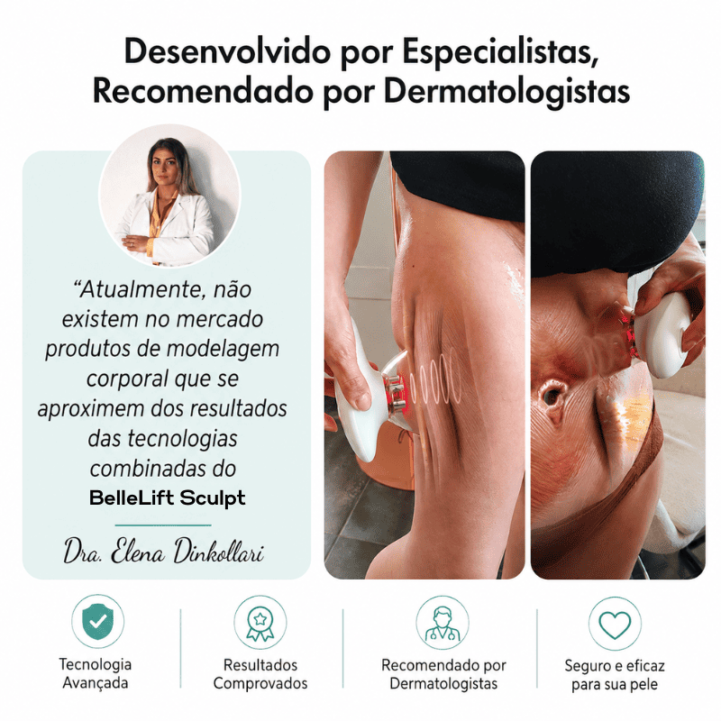 BelleLift Sculpt™ – Tecnologia 3 em 1 Contra Flacidez, Celulite e Estrias