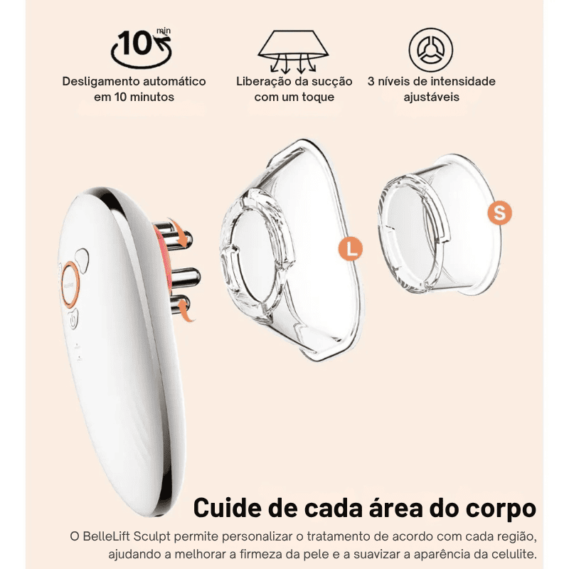 BelleLift Sculpt™ – Tecnologia 3 em 1 Contra Flacidez, Celulite e Estrias