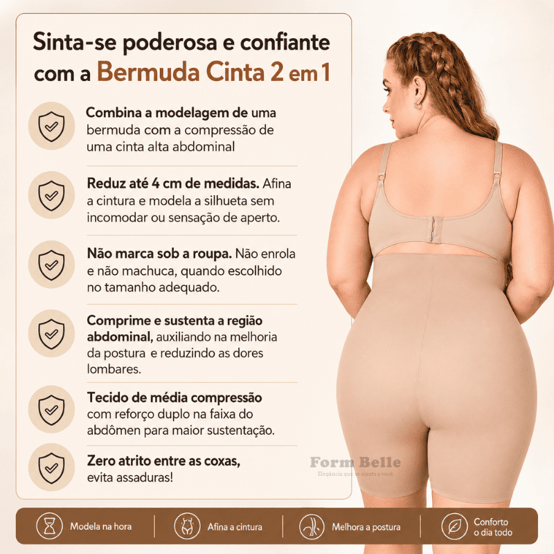 FormCurve™ Short Modelador 4D – Cintura Definida e Curvas Valorizadas