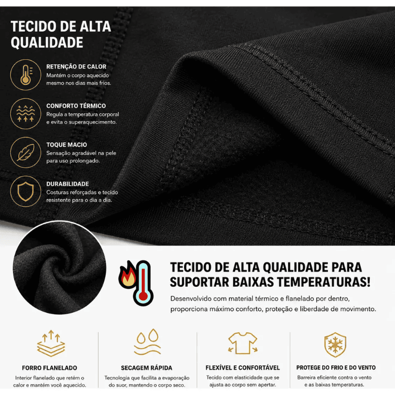 ThermoFlex™ – Segunda Pele Térmica Peluciada Premium - Menos Frio, Mais Conforto