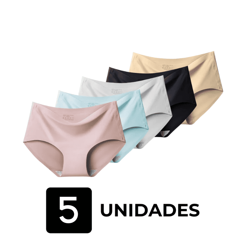 Kit 5 Calcinhas Soft Premium Invisíveis Sem Costura – Conforto Que Não Marca o Corpo