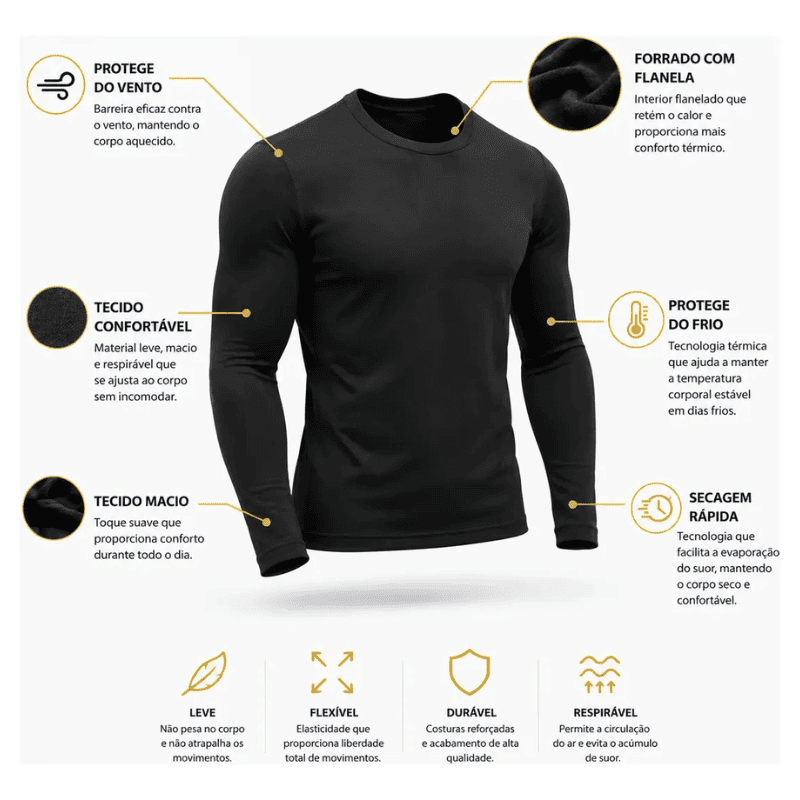 ThermoFlex™ – Segunda Pele Térmica Peluciada Premium - Menos Frio, Mais Conforto