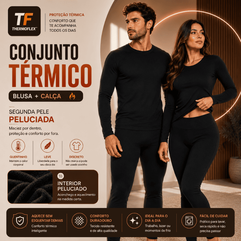 ThermoFlex™ – Segunda Pele Térmica Peluciada Premium - Menos Frio, Mais Conforto