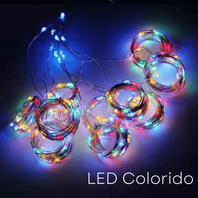 Cortina de LED Natalina 300 Luzes – 8 Efeitos Mágicos de Iluminação