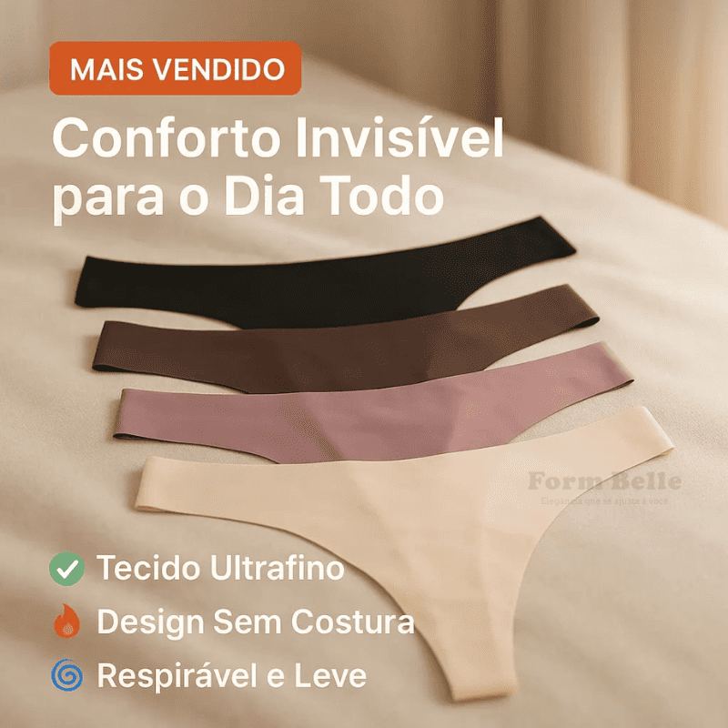 Kit 5 Calcinhas Soft Premium Invisíveis Sem Costura – Conforto Que Não Marca o Corpo