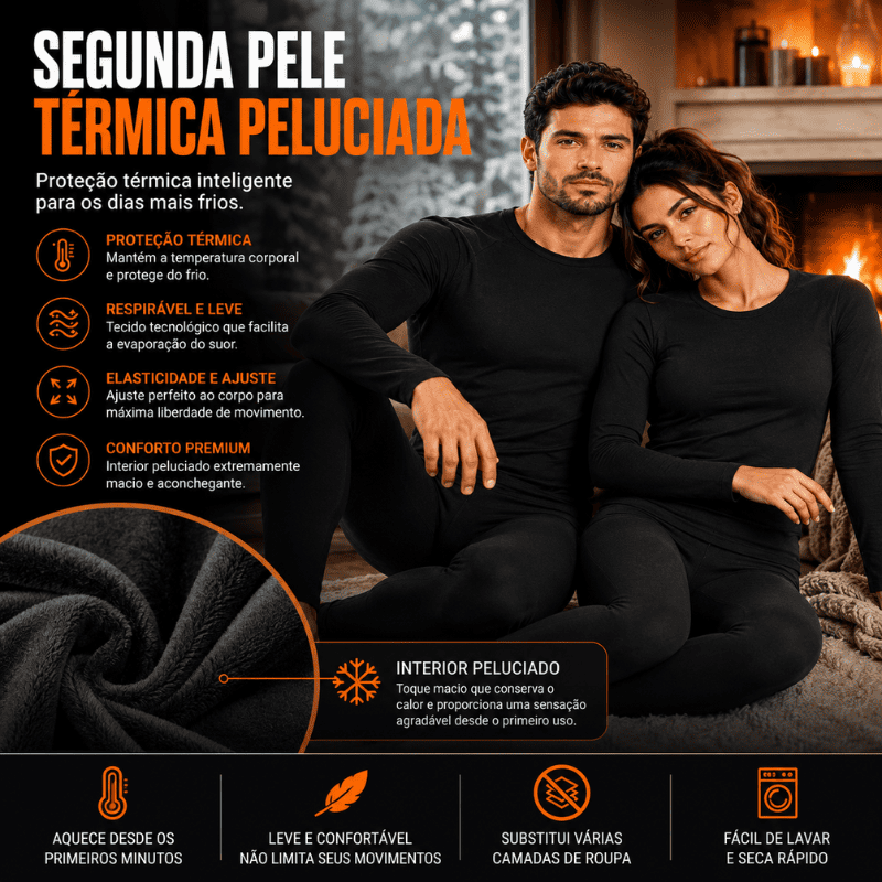 ThermoFlex™ – Segunda Pele Térmica Peluciada Premium - Menos Frio, Mais Conforto