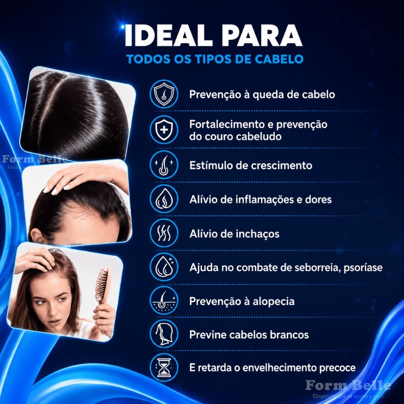 Escova Massageadora BelleHair™ - Crescimento Capilar Intensivo + Brinde