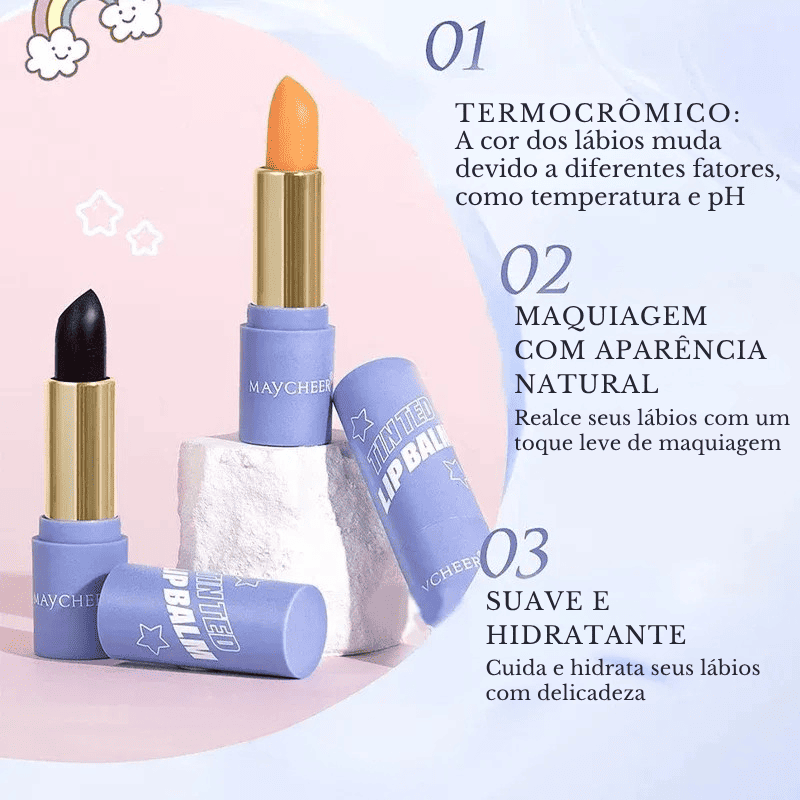 LipGlow – Bálsamo Adaptativo com Hidratação e Cor Natural Personalizada [Compre 1 & Leve 2]