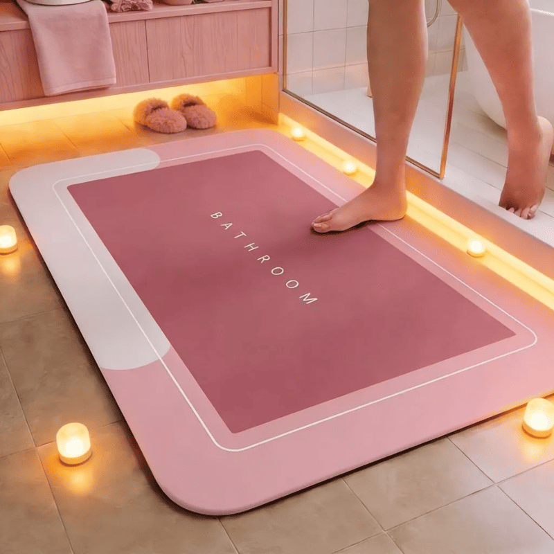 Tapete de Banheiro Premium HydraMat™ – Tecnologia 4 Camadas com Secagem Instantânea