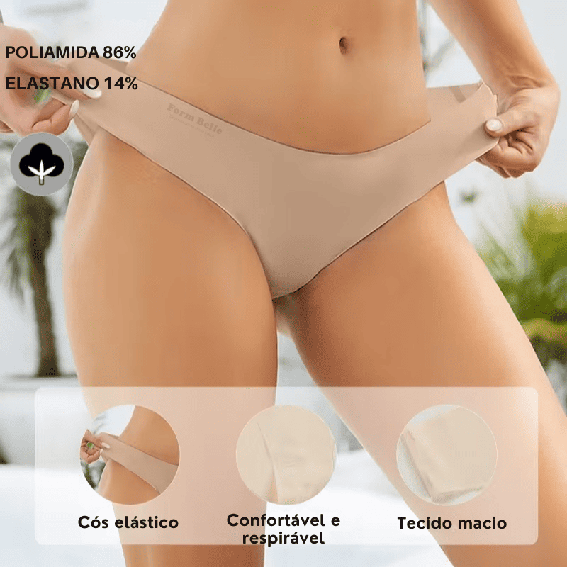 Kit 5 Calcinhas Soft Premium Invisíveis Sem Costura – Conforto Que Não Marca o Corpo