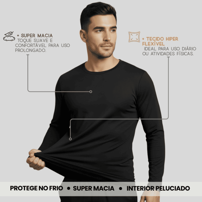 ThermoFlex™ – Segunda Pele Térmica Peluciada Premium - Menos Frio, Mais Conforto