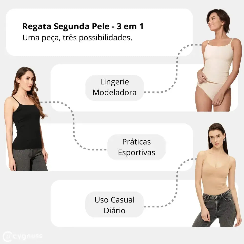 Regata Modeladora Segunda Pele - 3 em 1