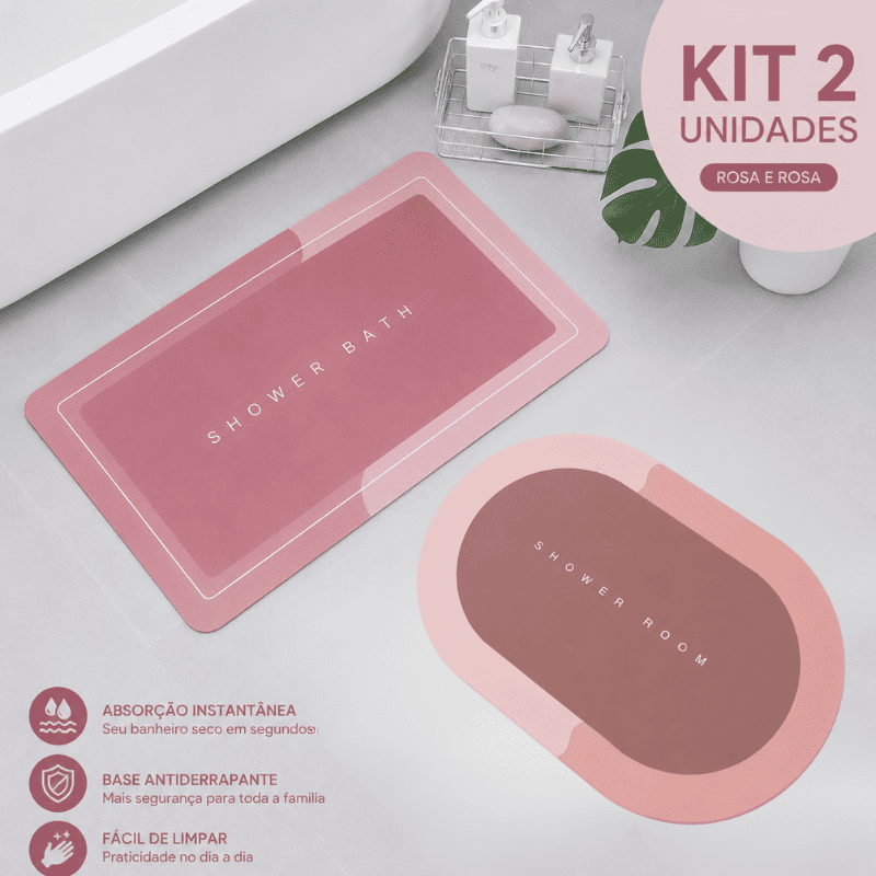 Tapete de Banheiro Premium HydraMat™ – Tecnologia 4 Camadas com Secagem Instantânea