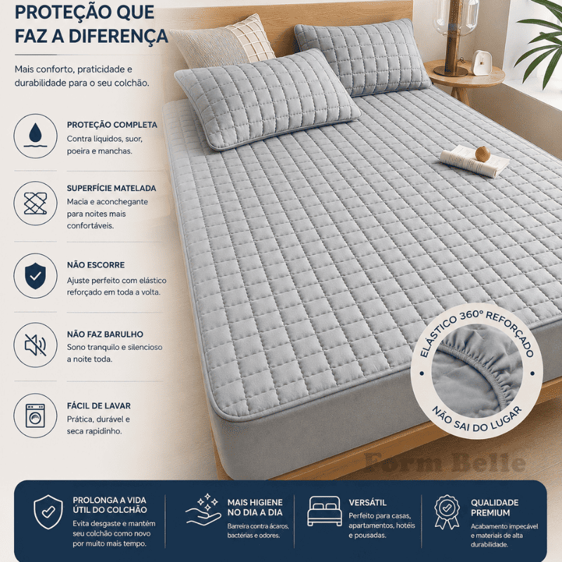 Capa para Colchão Impermeável UltraProtect™ | Proteção Completa Contra Líquidos e Manchas