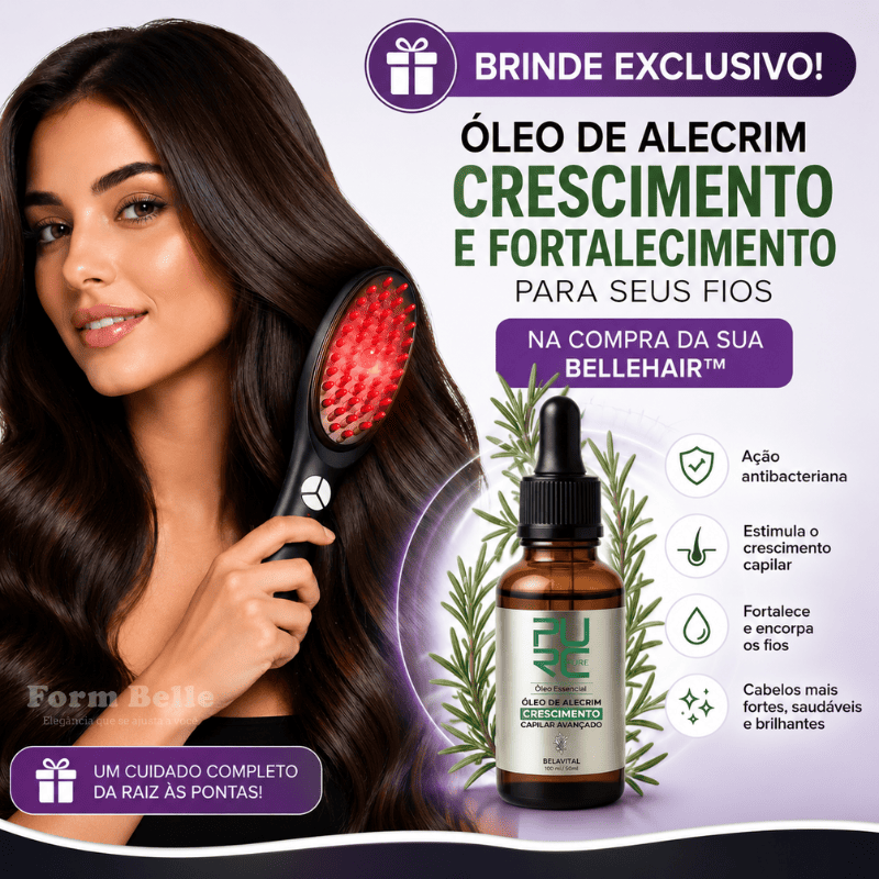 Escova Massageadora BelleHair™ - Crescimento Capilar Intensivo + Brinde