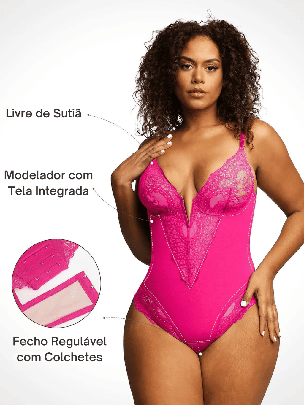 Body Modelador de Renda - FormShaper + [BRINDE EXCLUSIVO]