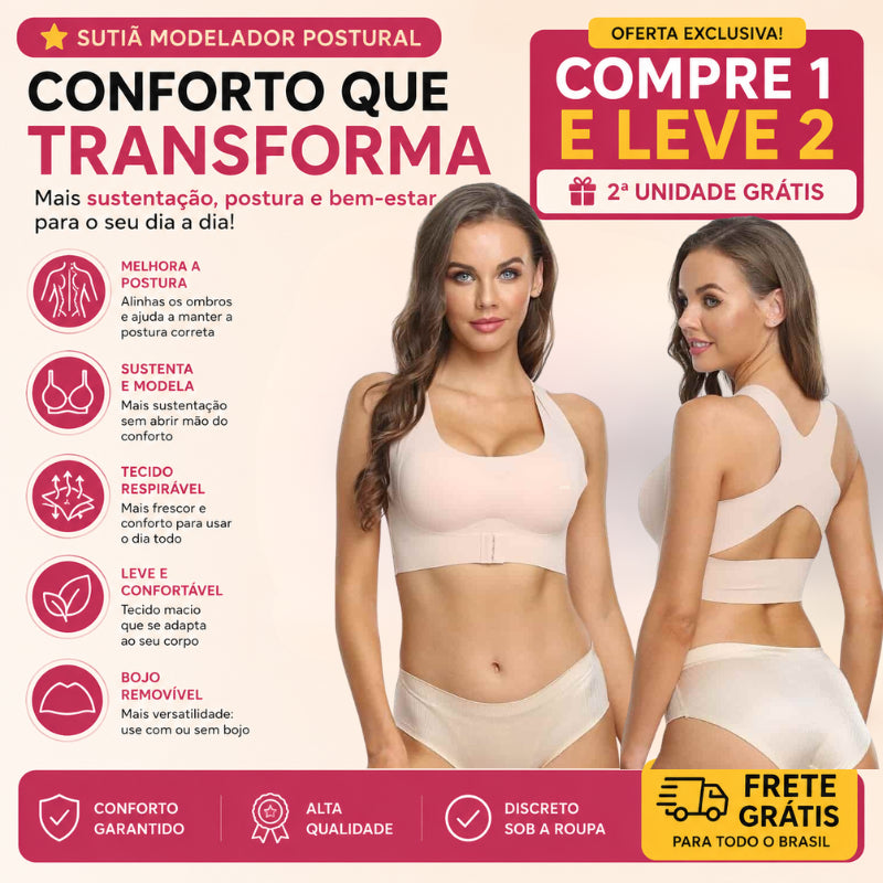 Sutiã Modelador Postural – Alinha a Postura e Sustenta com Conforto