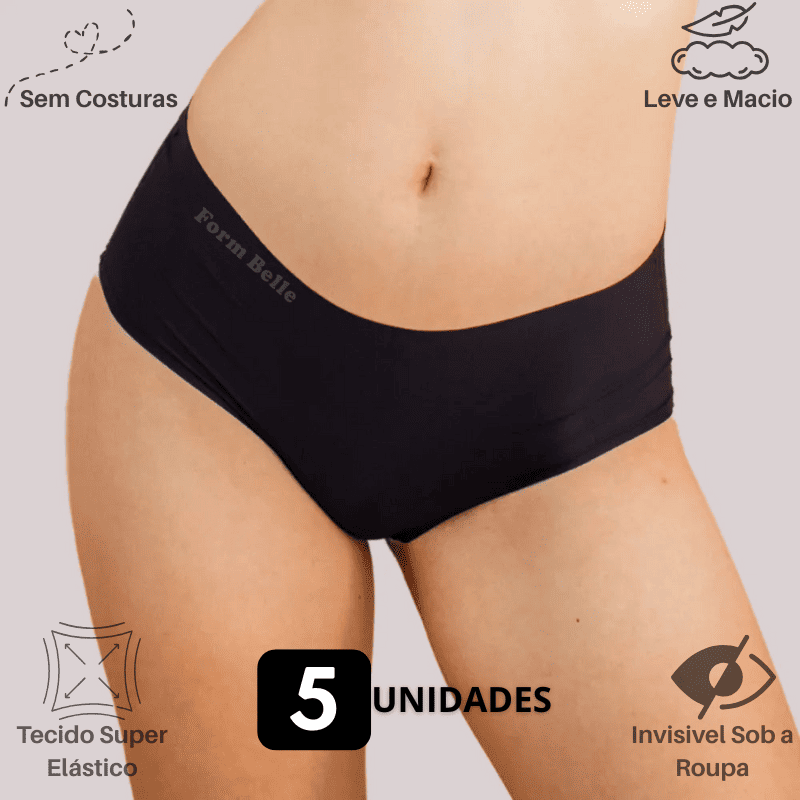 Kit 5 Calcinhas Soft Premium Invisíveis Sem Costura – Conforto Que Não Marca o Corpo